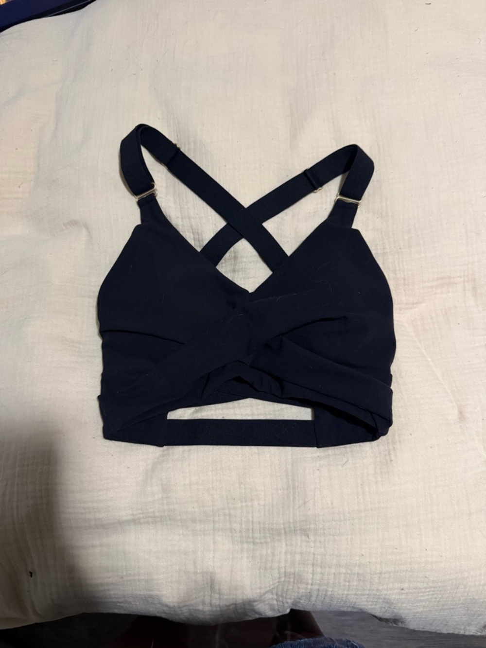 BuffBunny Onyx Black Candy Wrap sports bra